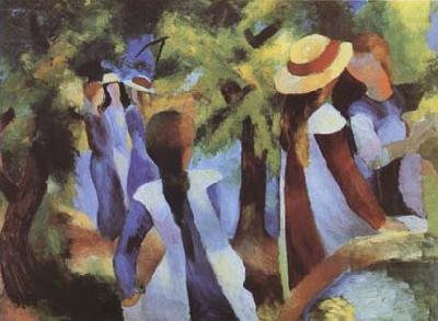 Girls Amongst Trees (mk09), August Macke